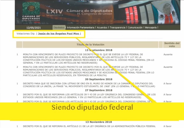 El voto de Chucho Pool a favor de la cuenta pública de Peña Nieto